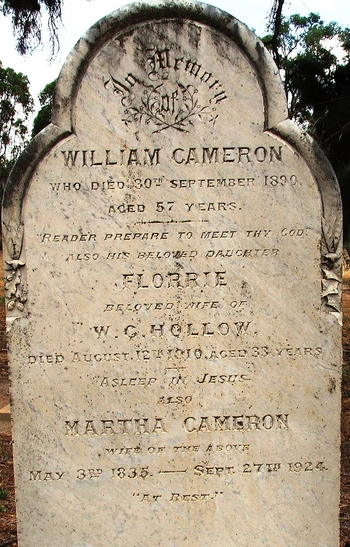 Martha CAMERON - Winton Cemetery