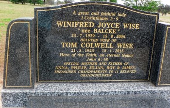 Tom Colwell WISE - Winton Cemetery