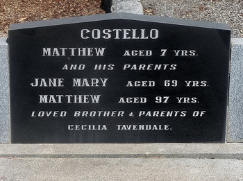 Matthew Joseph COSTELLO - Winton Cemetery